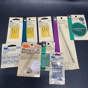 Vintage Dritz Sewing Needle Lot NOS, Ball Point Machine Needles & More Lot Of 9